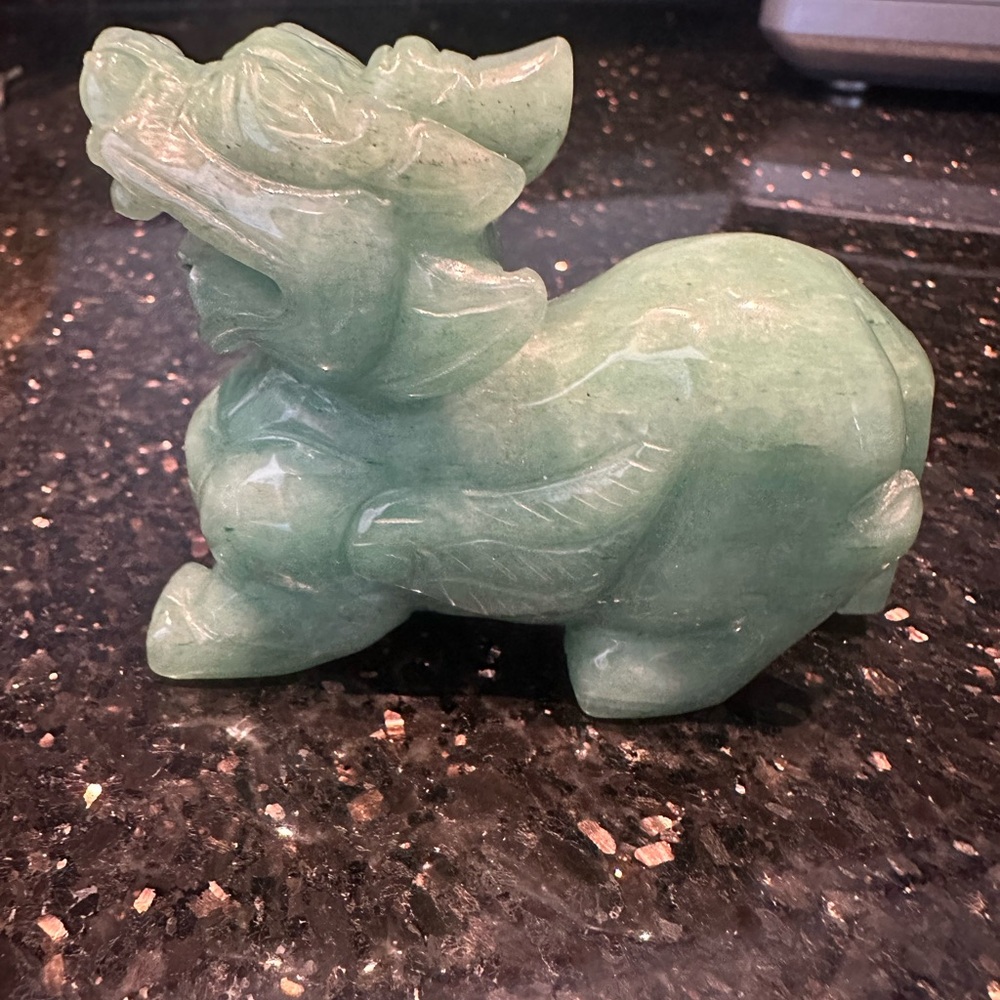 Green Stone Dragon Figurine